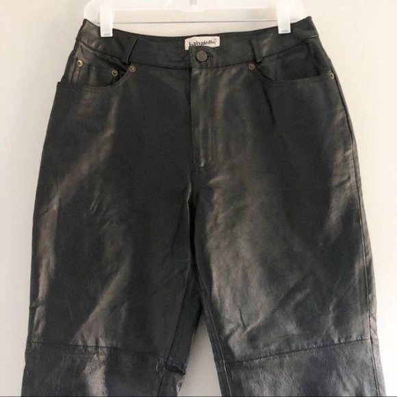 Bagatelle Vintage 100% Leather Black High Waisted Straight Leg Pants - Picture 3 of 12